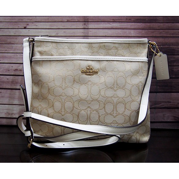 coach signature file crossbody bag