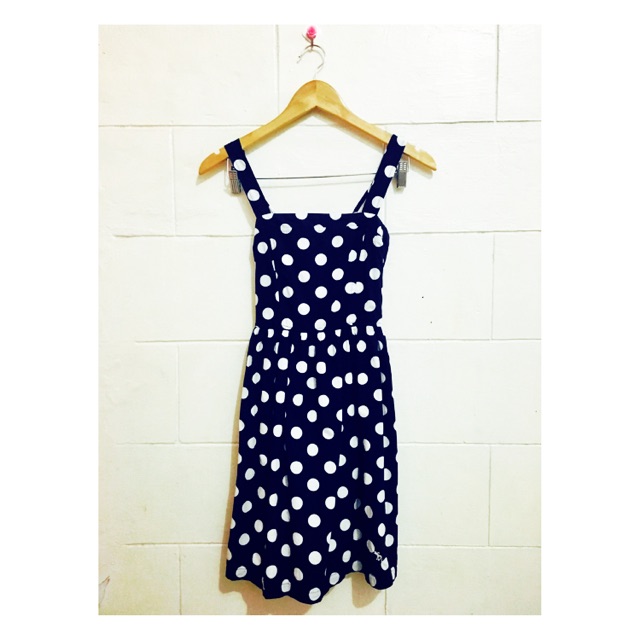 blue polka dot dress