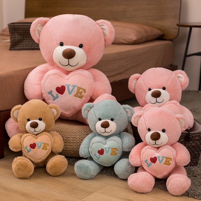 90cm Huggable Teddy Bear Plush Toy With Love Heart Cute Soft Animal Bear Doll For Kids High Quality Shopee Philippines