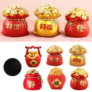 [HOMYL2] Lucky Wealth Money Bag Traditional Chinese Feng Shui Figurine Ornament Car Interior Decor