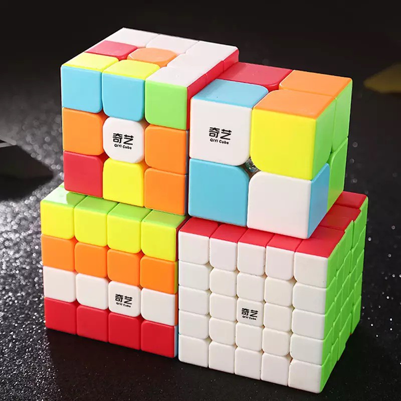 Rubik 2x2 3x3 4x4 5x5 QiYi Warrior S Stickerless Rubic 3Storey
