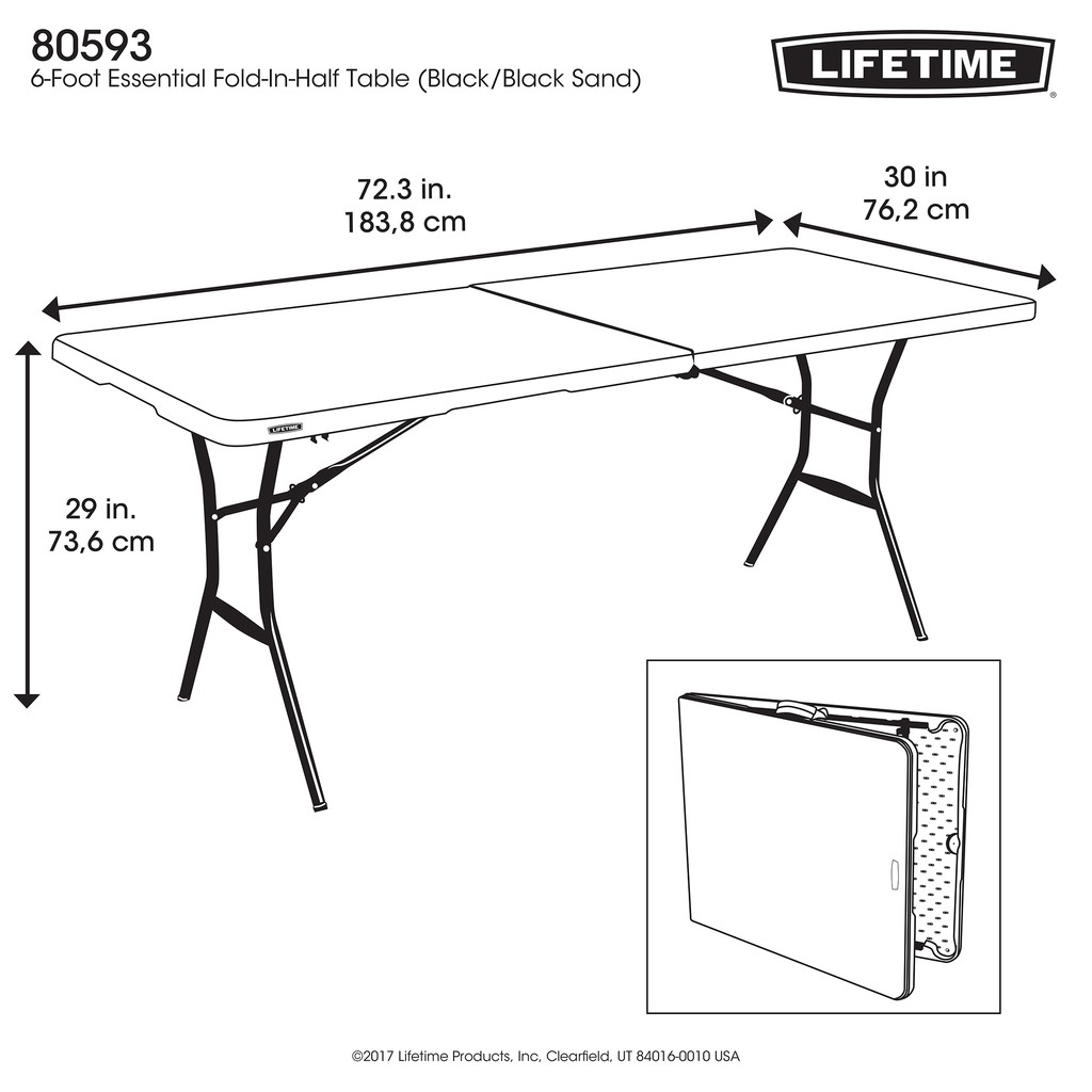 lifetime 6-foot fold-in-half table