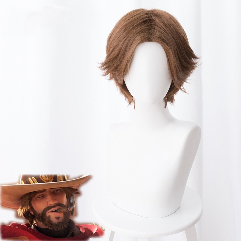 Ow Jesse Mccree Cosplay Wig Jesse Brown Short Synthetic Hair Men