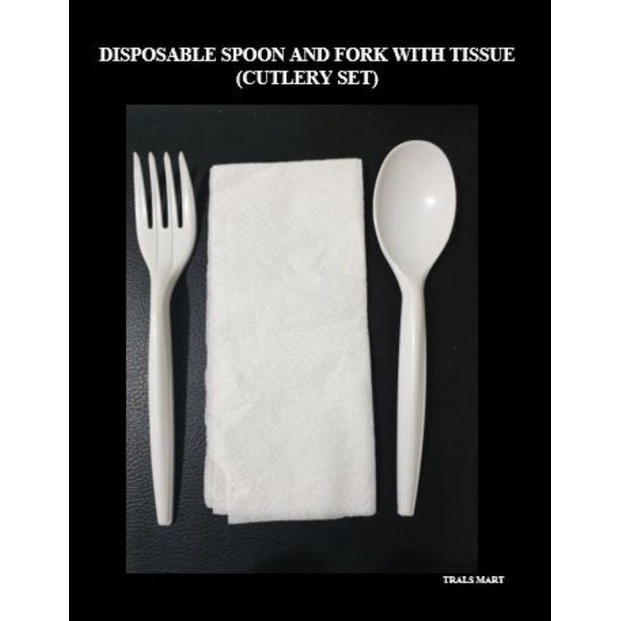 Disposable Spoon and fork with tissue (Cutlery Set) Shopee Philippines
