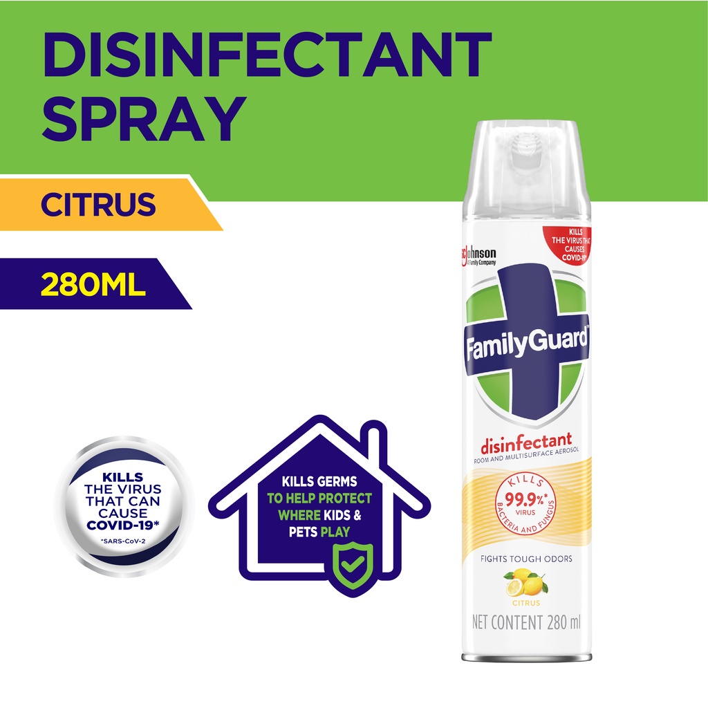 FamilyGuard Disinfectant Room & MultiSurface Spray Aerosol Citrus 280ml Shopee Philippines