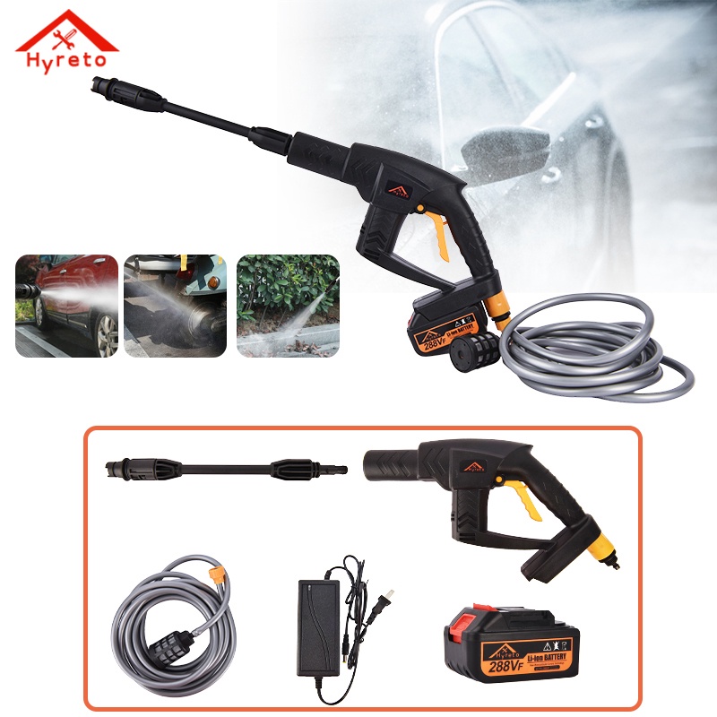 Cordless Electric high pressure wash gun portable car water gun Lithium ...