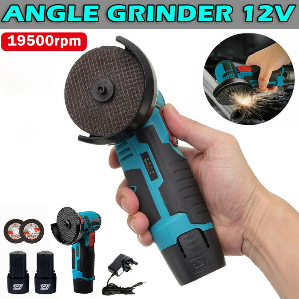 Mini 12V Cordless Angle Grinder with Battery & Charger 19500 Rpm