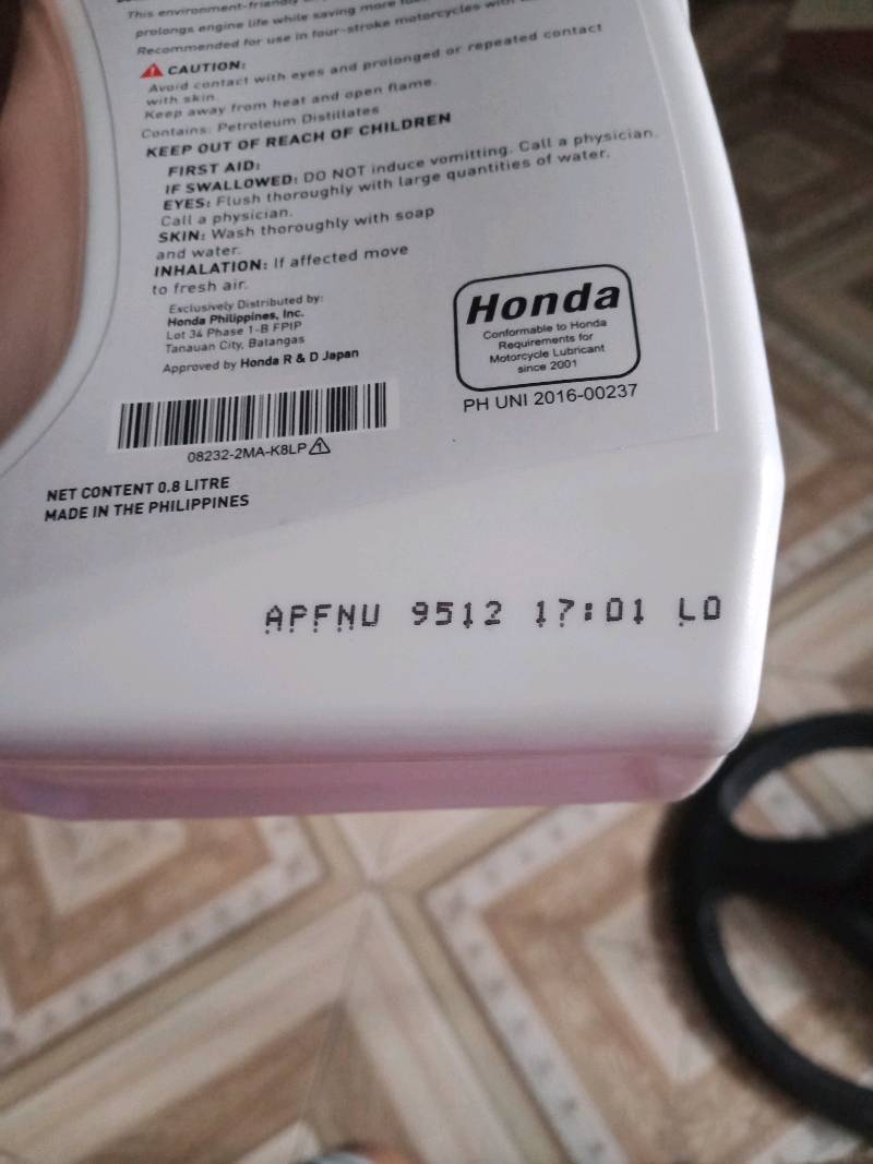 Honda Oil Sl 10w 30 Ma 800ml Gold Cap Shopee Philippines