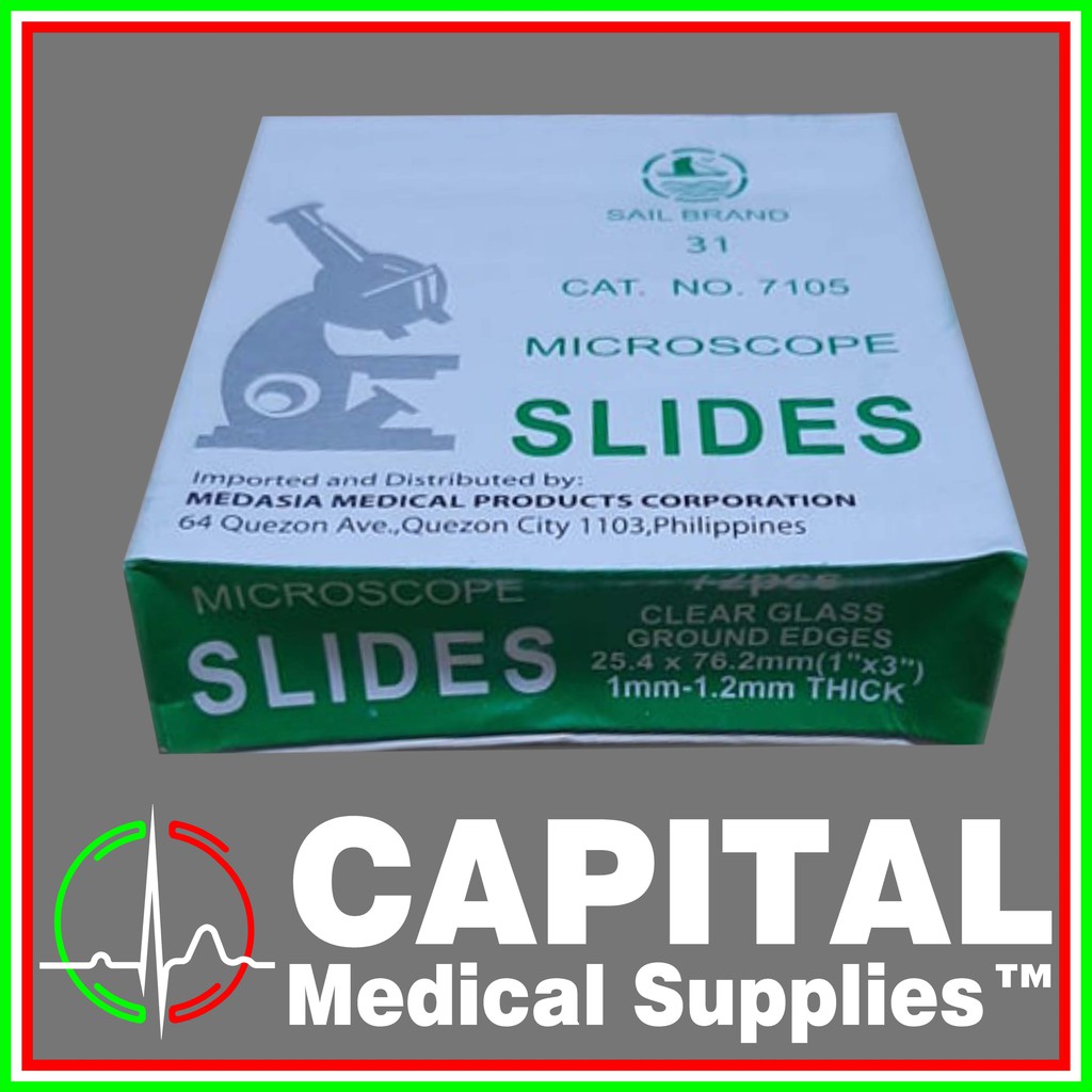 Laboratory Microscope Slide Frosted, Clear Glass, Ground Edges CAT NO. 7105 , 72pcs/box (SAIL