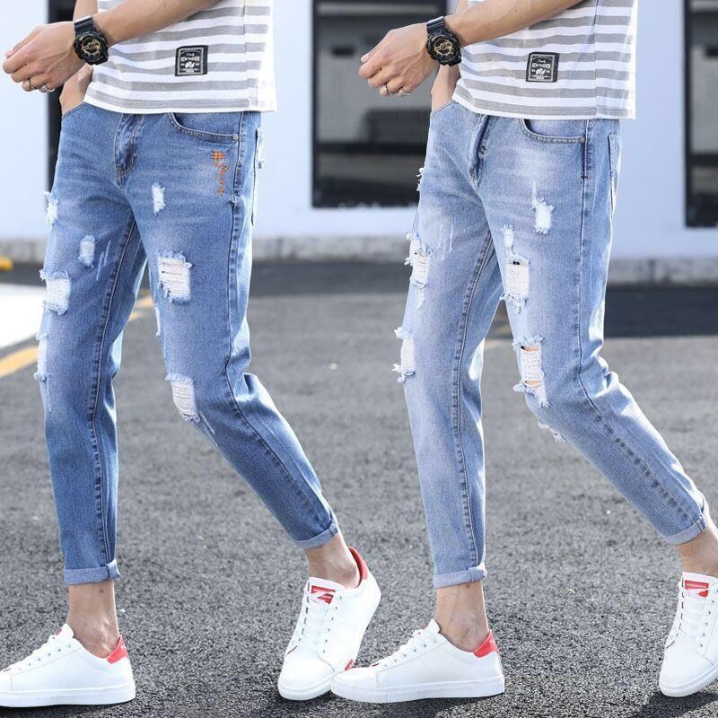 light blue ripped jeans boys