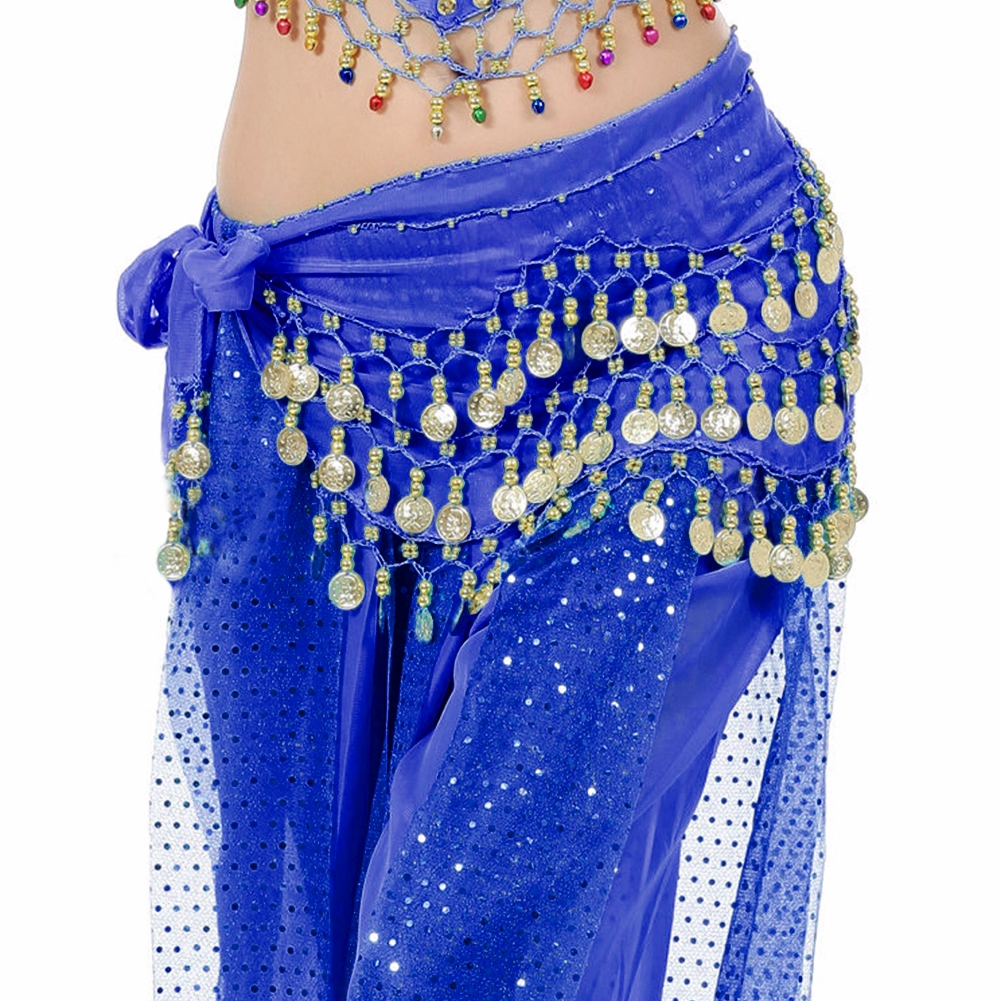 QG ltd Dance Belly Dance Dancer Costume Sequin Tassel Fringe Hip Scarf Belt Waist Wrap Skirt 