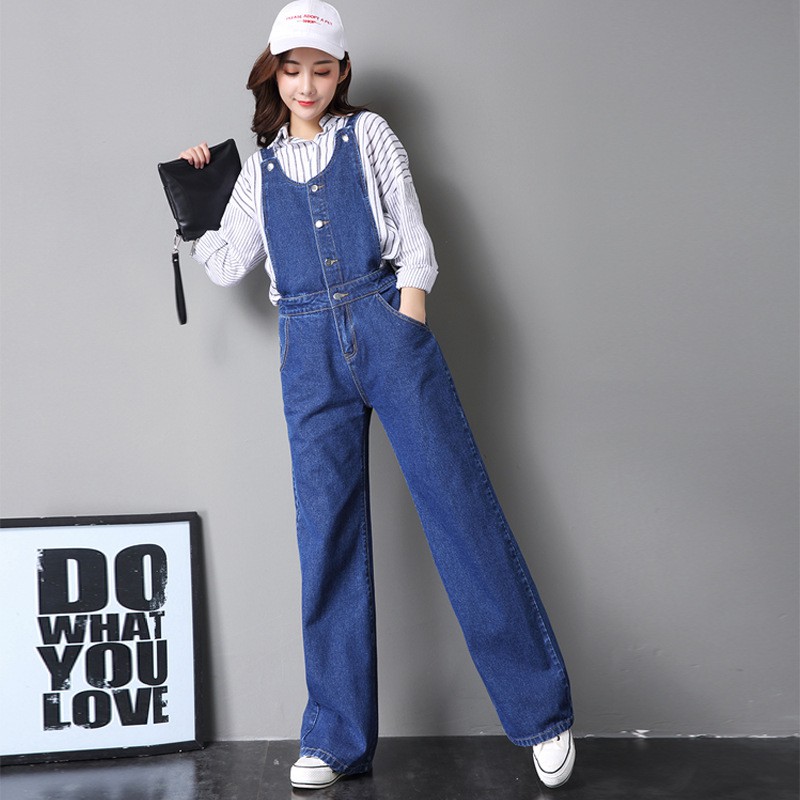 womens denim flare overalls