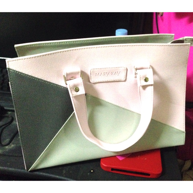 pink and grey bag