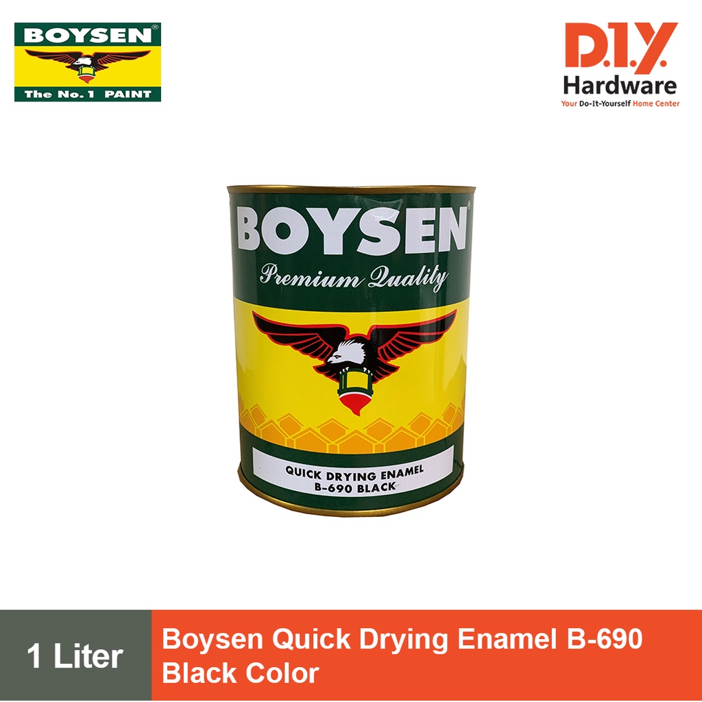 Boysen Paint Quick Drying Enamel B-690 Black 1 Liter | Shopee Philippines