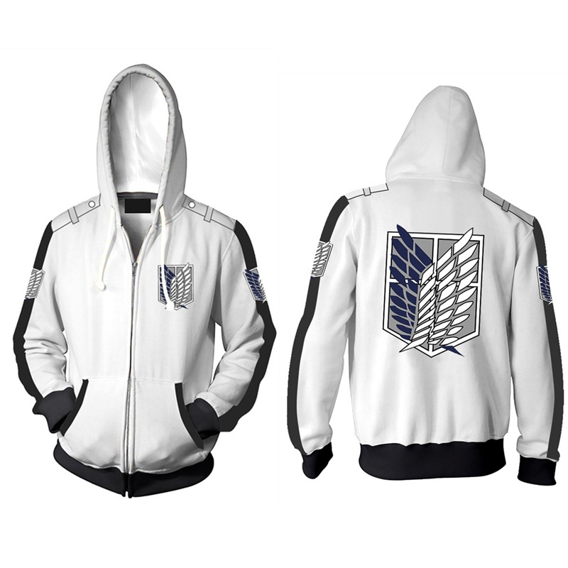 attack on titan sweatshirt zipper cosplay hoodies anime hoodie fashion  jacket hooded sweater