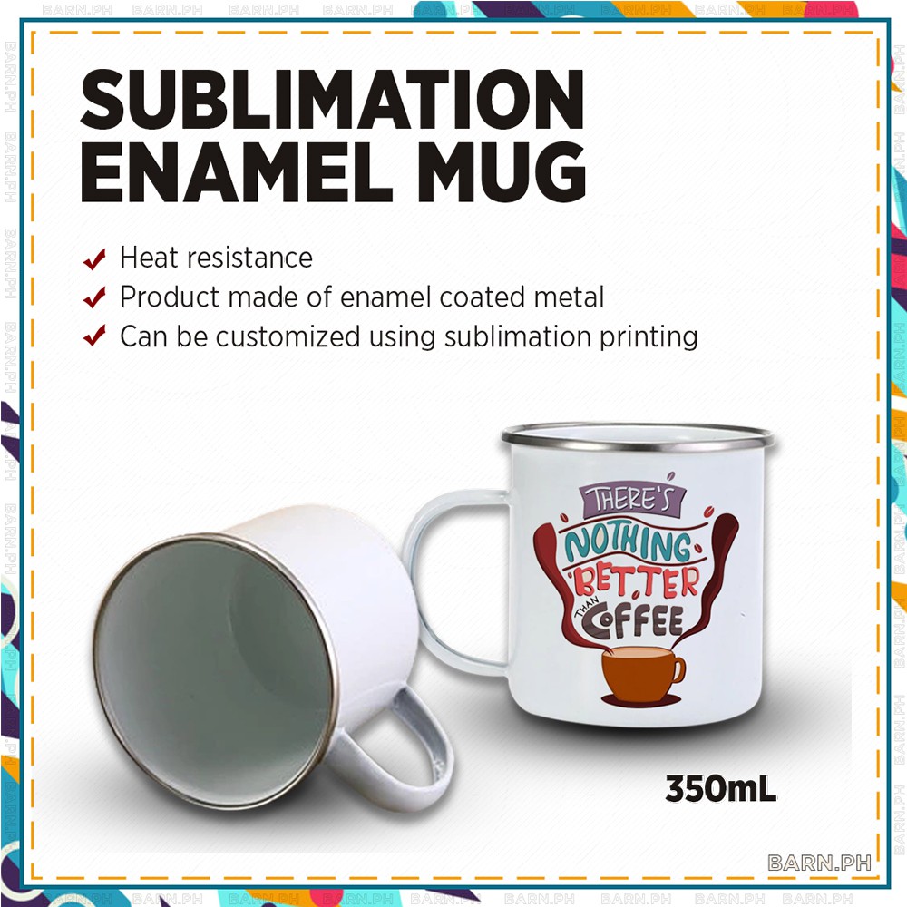 Sublimation Enamel Mug White 300ML | Shopee Philippines