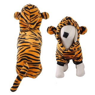 [In Stock]Polar Clothes Cat Hoodie Coral Fleece Dog Hooded Sweatshirt Pet Clothing Tiger Shape S Pets