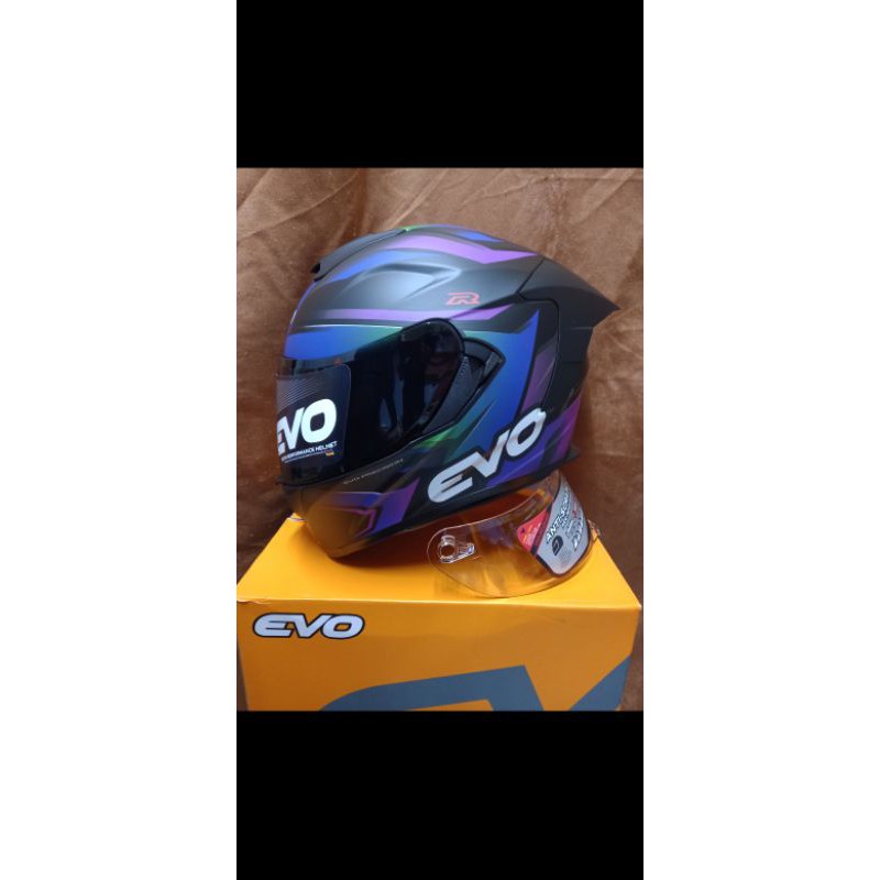 Evo Helmet Gt Pro Renegade One Purple Red Gray Blue Full Face Dual Visor Shopee Philippines