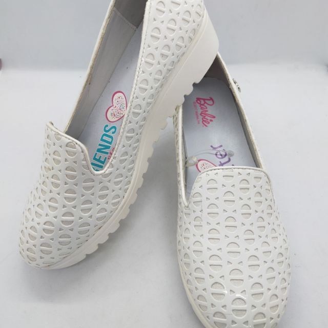 white barbie shoes