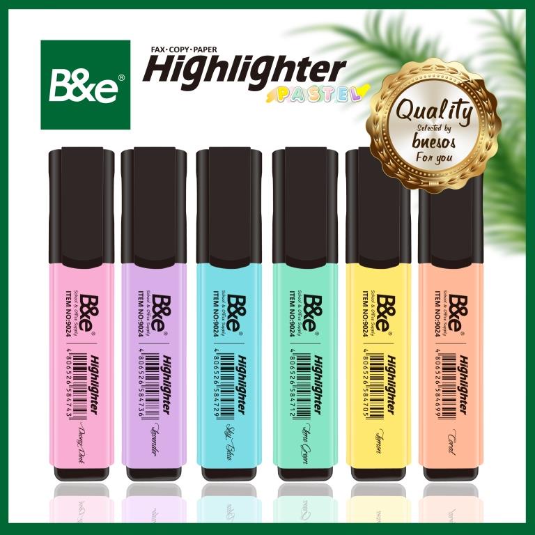bnesos School Supplies Highlighter Pen,Text Marker 6 Colors 9024