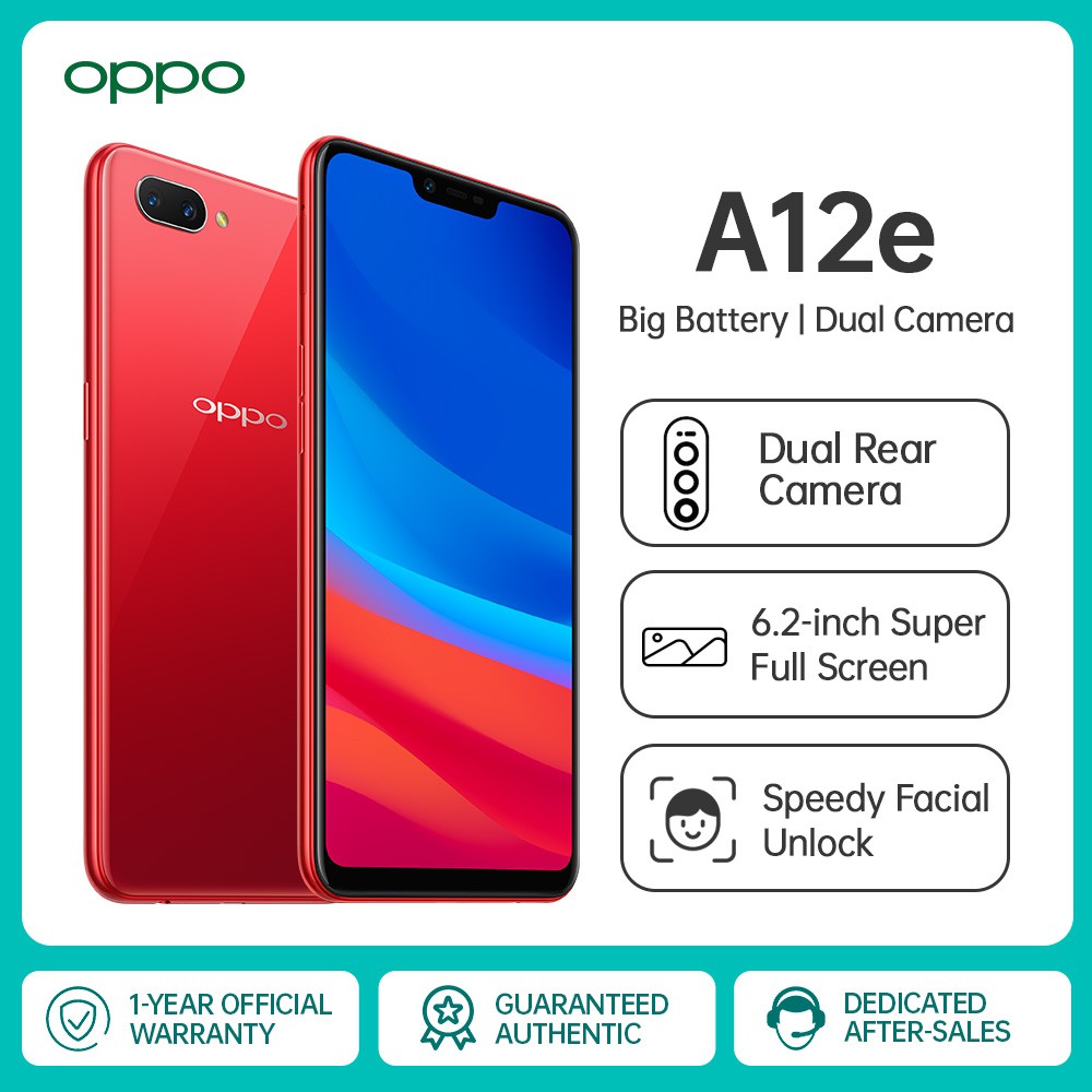 OPPO A12e 6.2inch 3GB RAM 64GB ROM Cellphone 13MP Dual Rear Camera ...