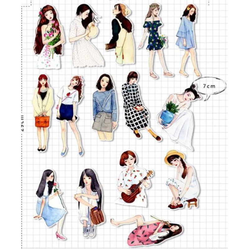 20 Pcs OOTD Girls Stickers for Journal Shopee Philippines