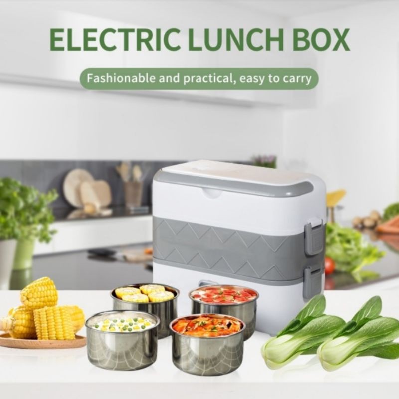 2L Multifunctional Food Warmer Portable Electric Heating Cooking Lunch Box  4 Liners | Shopee Philippines