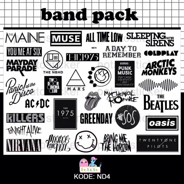 Band Tumblr Sticker Arctic Monkey Muse The 1975 Oasis Etc Shopee Philippines