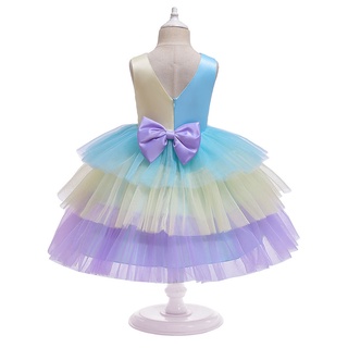 LOVI BABY New Style Unique Design Children's Clothing Color Matching Cake Princess Dress Middle Small Children Bow Performance Costume #7
