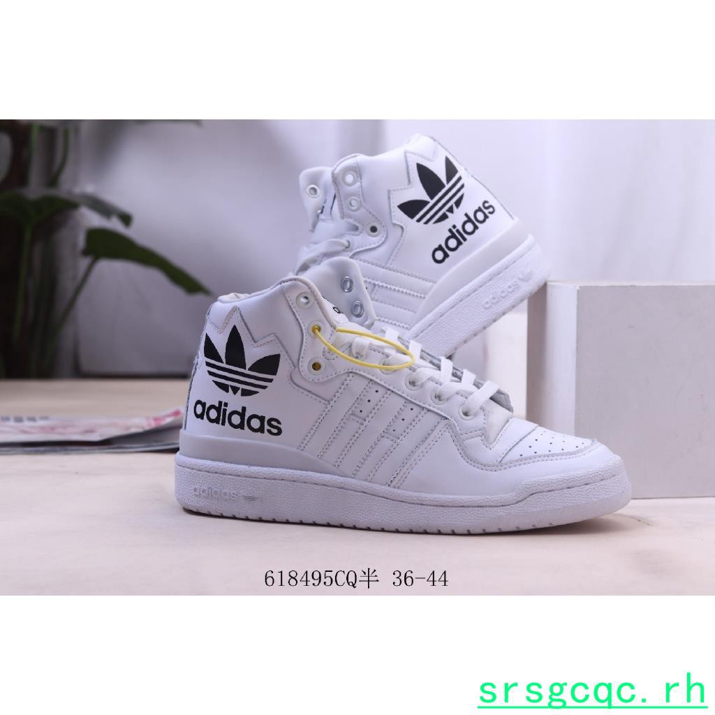 black and white high top adidas shoes
