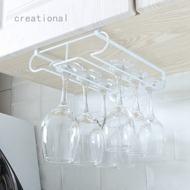 Stand Under Cabinet Hanging Shelf Wine Glass Holder Goblet Stemware Shopee Philippines