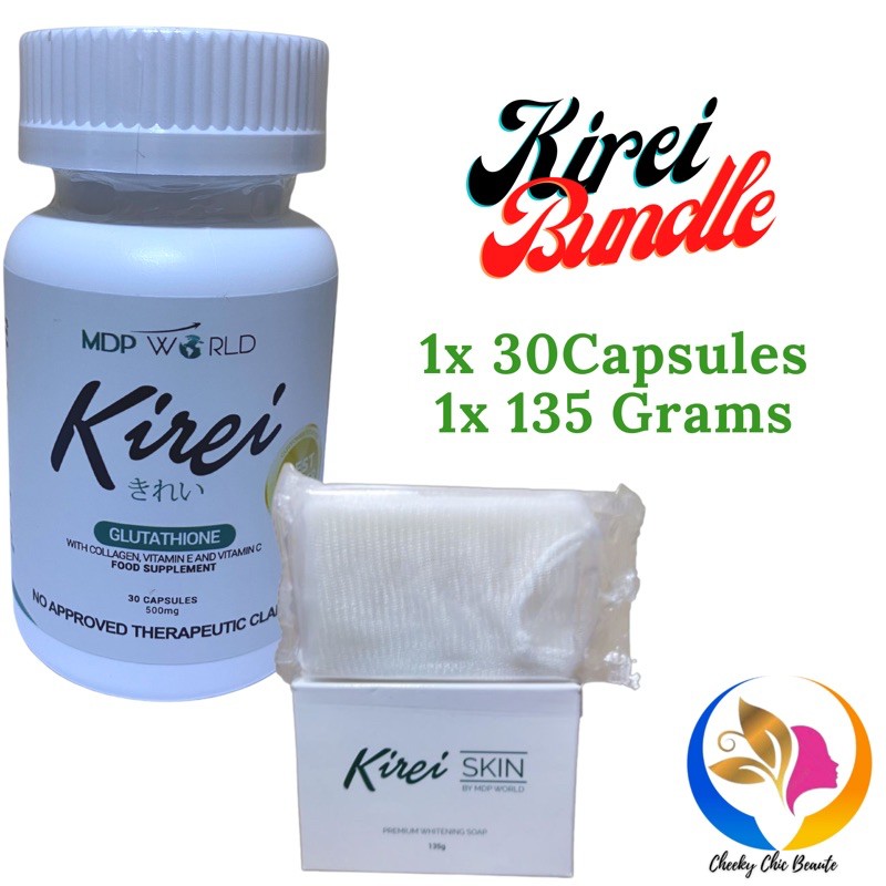 Kirei Glutathione 30caps with Kirei Skin Soap Shopee Philippines