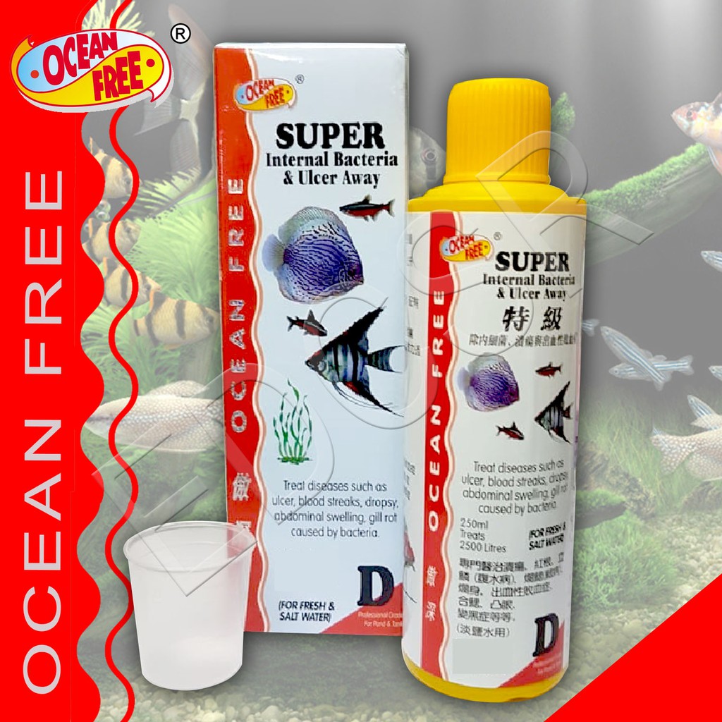 Ocean Free DSuper Internal Bacteria & Ulcer Away Aquarium Fish