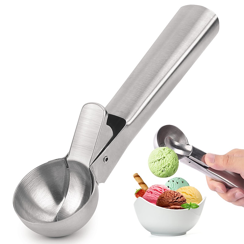 Ice Cream Scoop Stainless Steel Ice Cream Scooper Non-Stick Fruit Ice ...