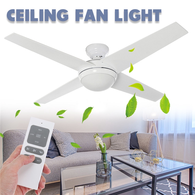 60w 52 Led Ceiling Fan Light Lamp 4 Wooden Blades For