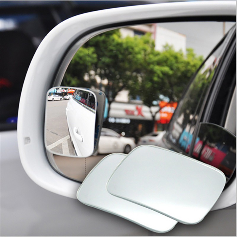 2Pcs Stick On Rear-View Blind Spot Convex Wide Angle Mirrors For Car Motorcycle