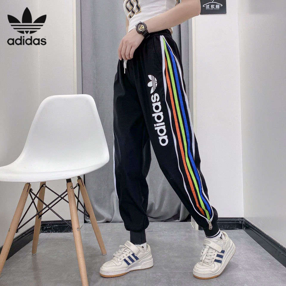 rainbow adidas pants