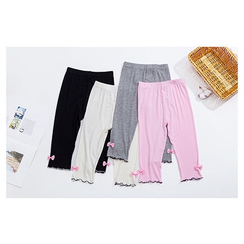 Girls Cropped Pants Summer Thin Section Children's Modal Leggings Baby  Girls Korean Version of the Outer Wear Stretch in Pants - ₱272