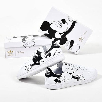 Adidas Stan Smith Disney Mickey Mouse Black and White Sneakers Casual Shoes  EU36-44FW2895 | Shopee Philippines