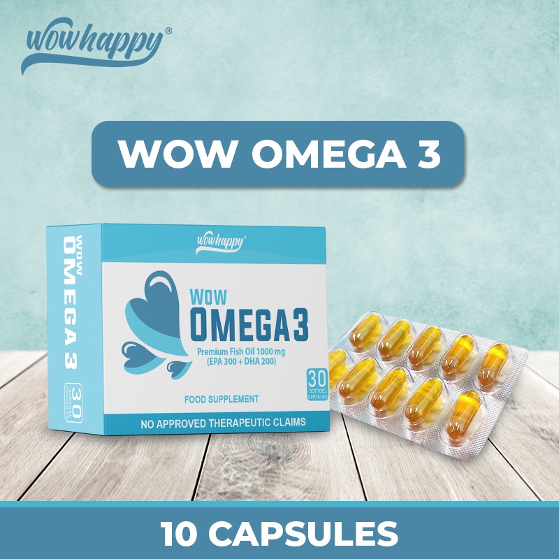 Wow Omega3 Fish oil 1000 mg Triple Strength Capsules for healthy Heart