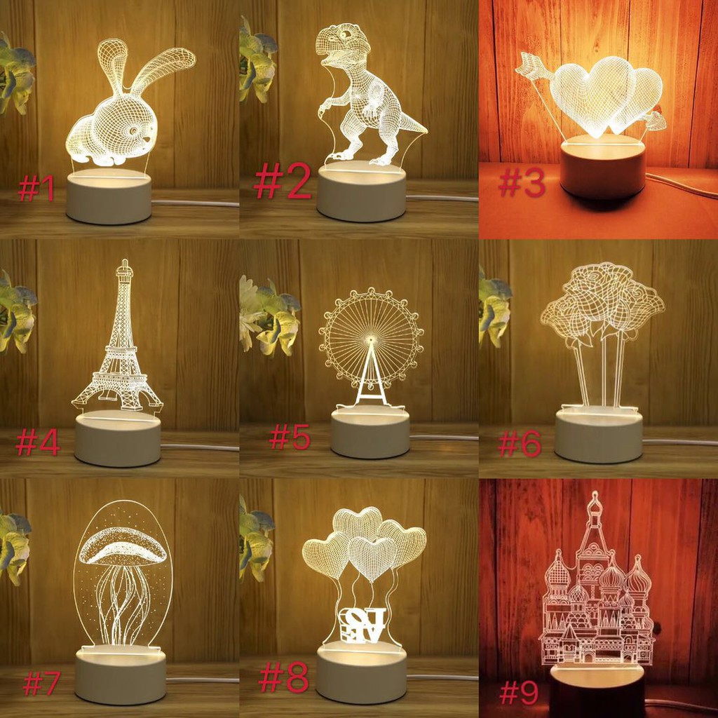 3D LED Lamp Table Lamp Cute Desk Lamp Night Light Night Lamp for Christmas gifts 