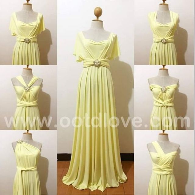 light yellow long dress