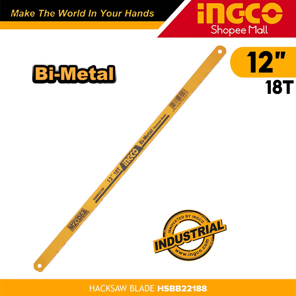 [1PC ONLY] INGCO HSBB22188 BiMetal Hacksaw Hack Saw Blade 18T , 12