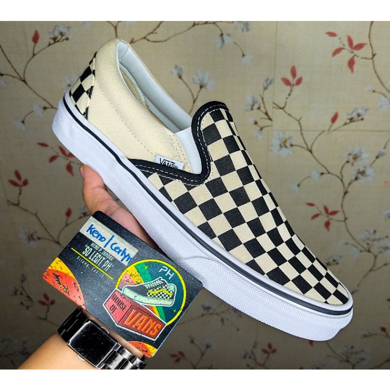 jual vans slip on checkerboard