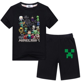 Boys Minecraft Tshirt And Roblox Shorts Sets For Kids Summer Shopee Philippines - kids minecraft roblox tee shirt net kids size xs 45 green