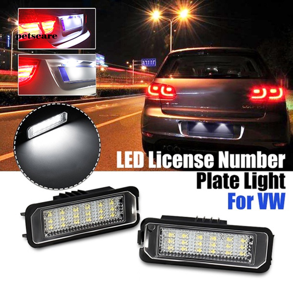 car number plate with light