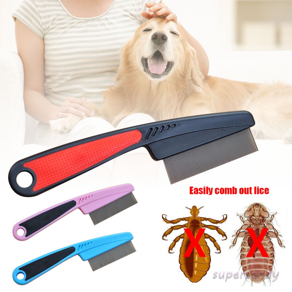 Flea Comb for Long Haired Cats Dogs Anti Knot Grooming Comb Easy Grip ...