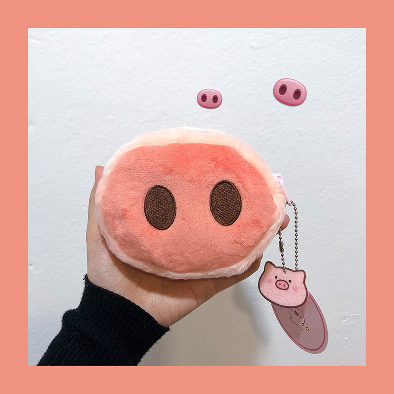Cartoon pig nose Plush wallet ins mini pig ass coin coin bag bag, candy  bag, hand bag, cosmetic bag | Shopee Philippines