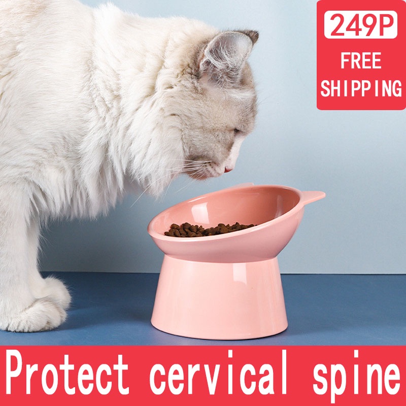 dog food bowl  pet cat protects cervical vertebravels high feeding bowl cat dog elevated bowls large