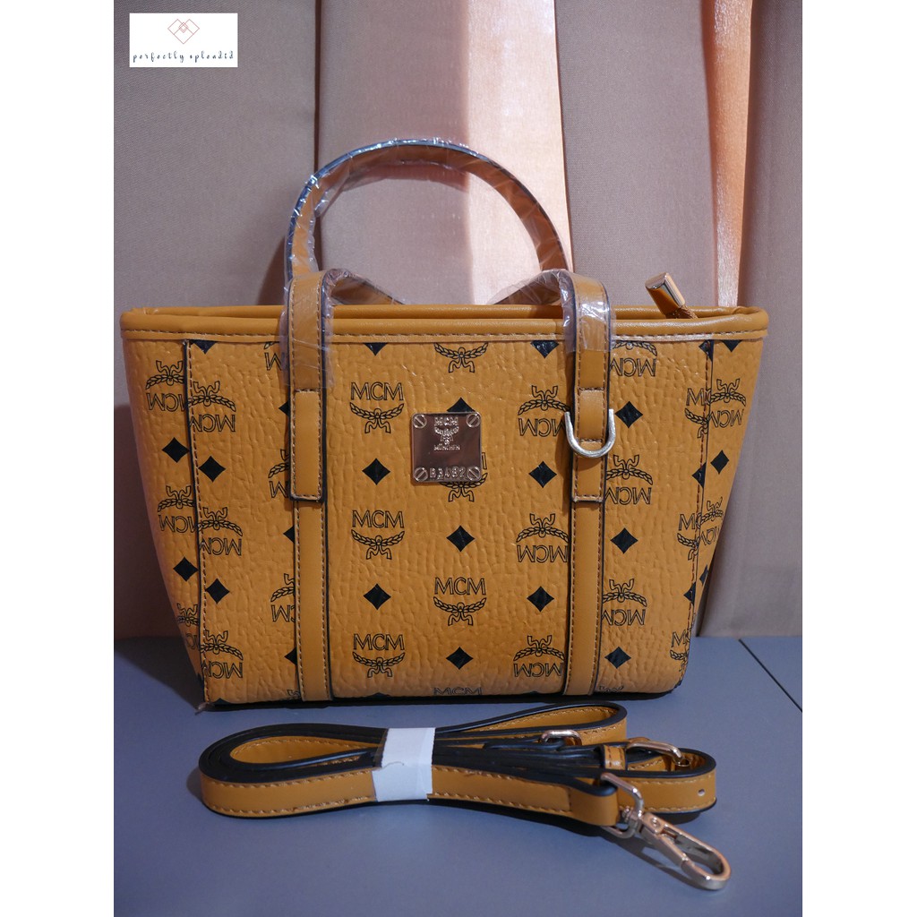 MCM COGNAC hotsell TOTE BAG